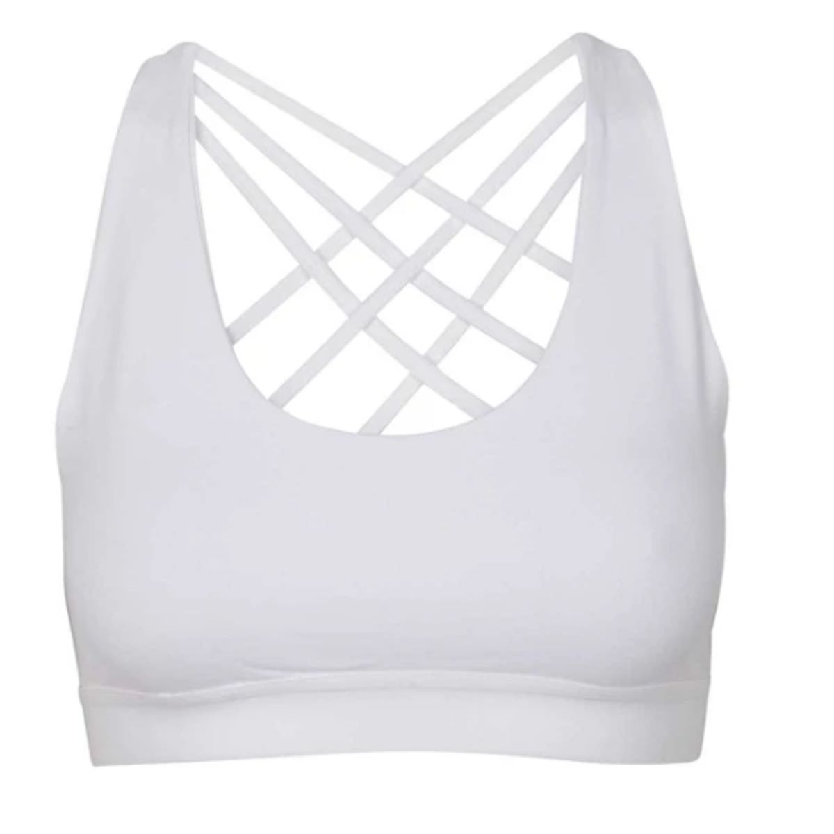 Bella Beluga Bamboo Bra Crossed Back, White