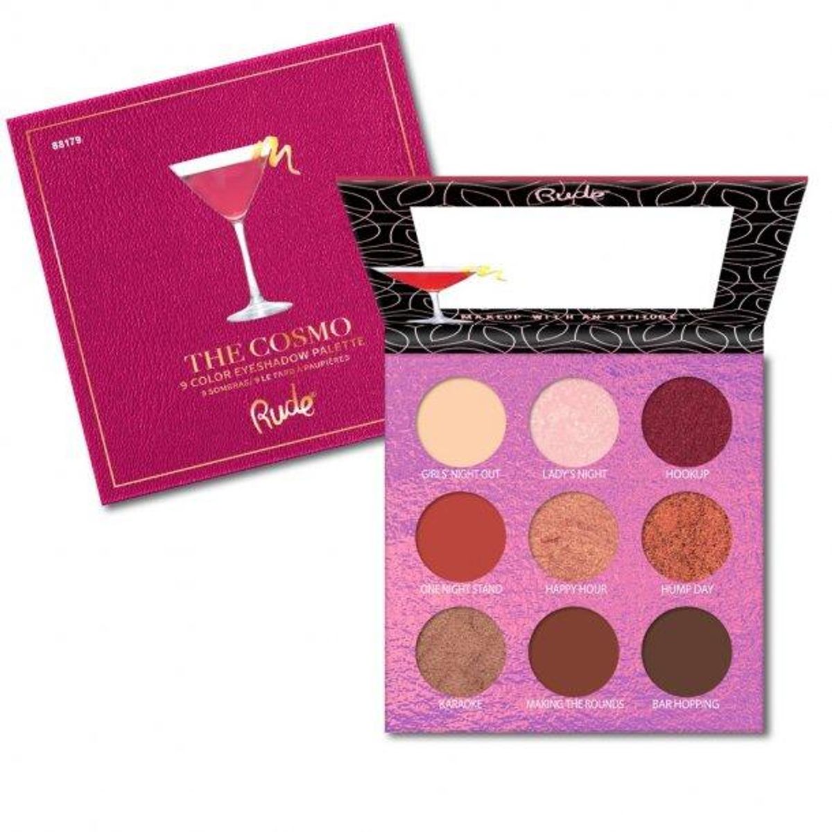 RUDE Cosmetics Cocktail Party - 9 Eyeshadow Palette - The Cosmo