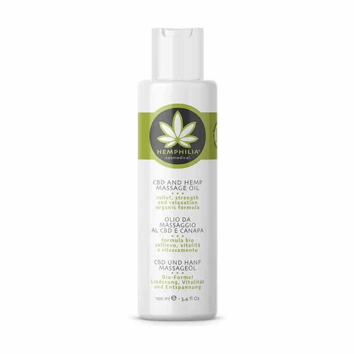 Hemphilia Økologisk CBD & Hemp Massage Oil, 100ml.