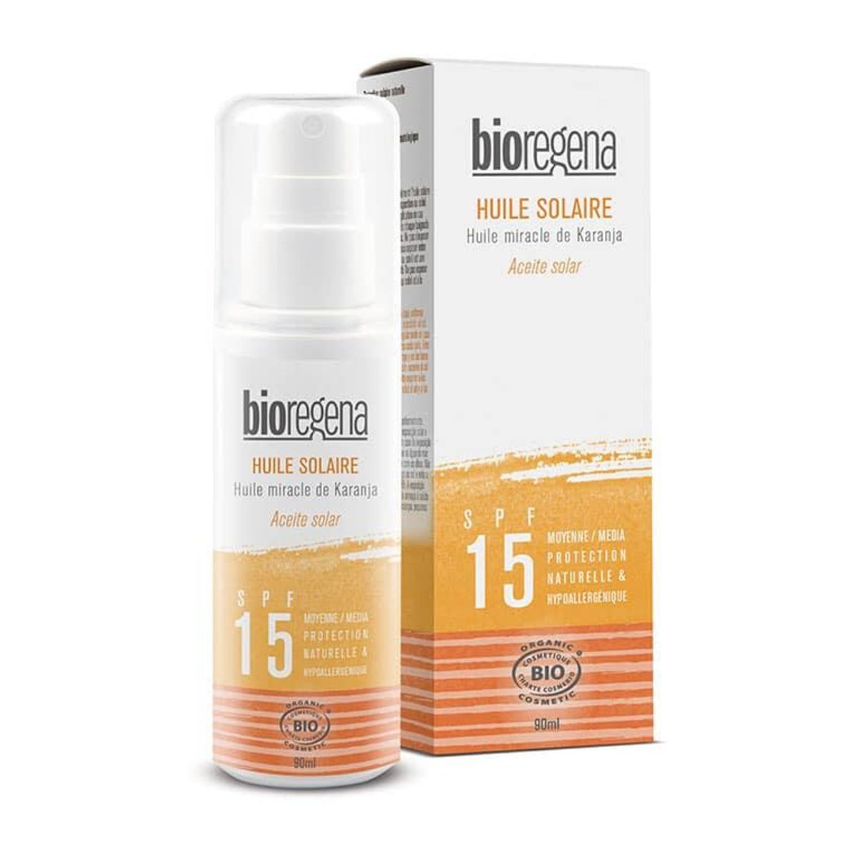 Bioregena Solbeskyttelse Olie til Krop SPF15, 90ml.