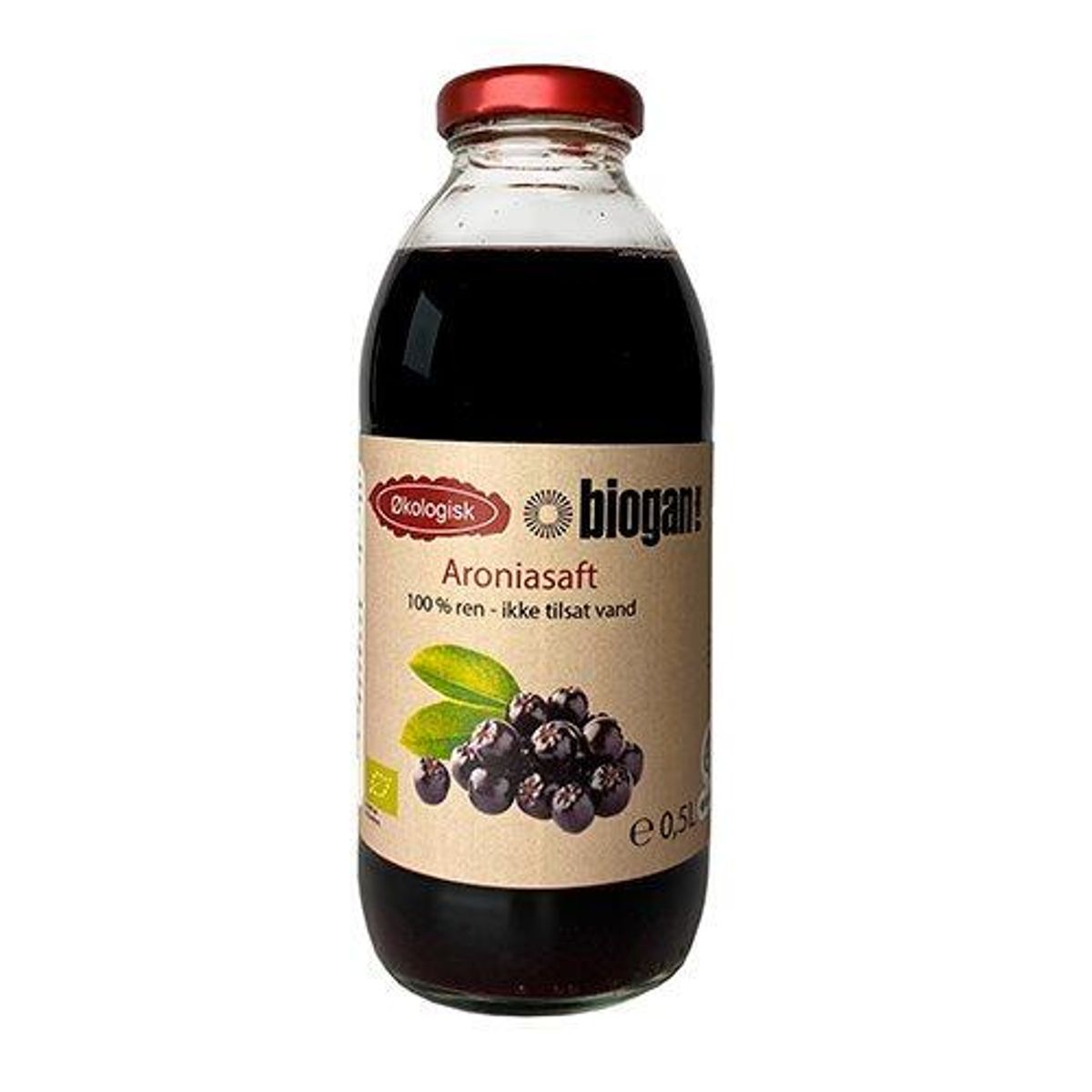 Biogan Aroniasaft 100% frugt Ø, 500ml.