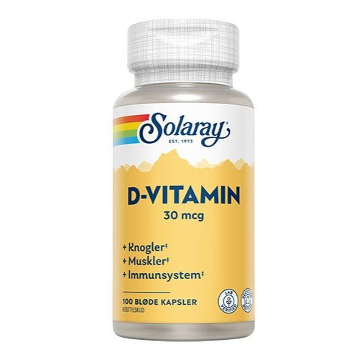 Solaray D-vitamin 30mcg, 100 kap