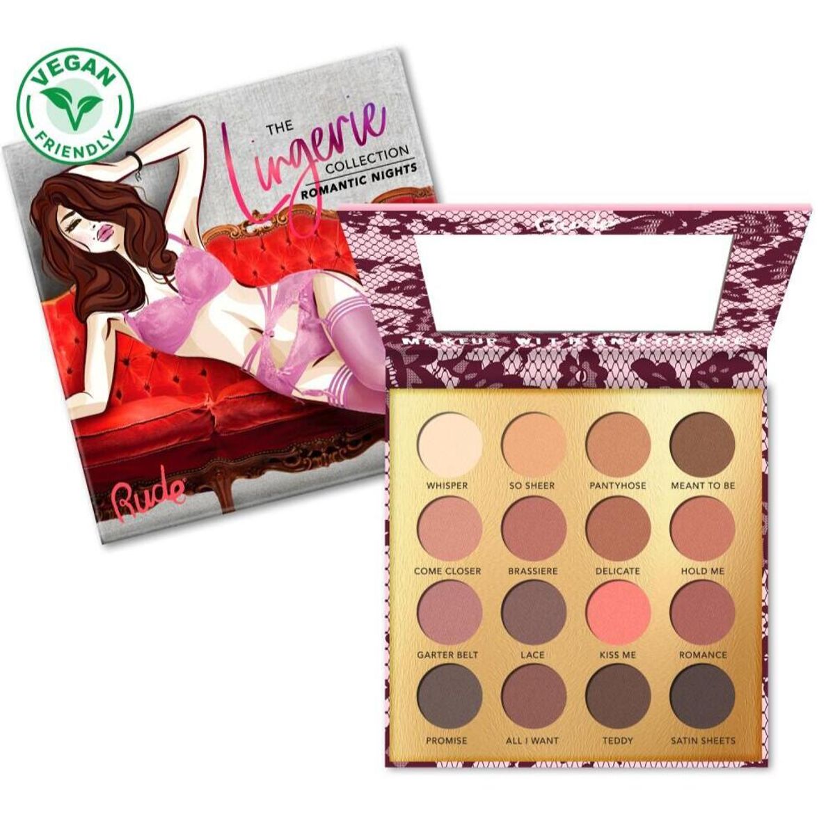 RUDE Cosmetics Eyeshadow Palette "The Lingerie Collection" Romantic Nights 15g