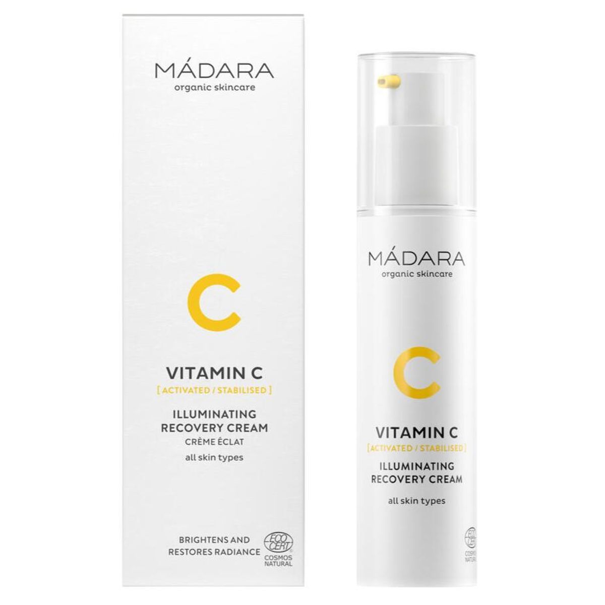 Mádara Vitamin C Illuminating Recovery Cream, 50ml.