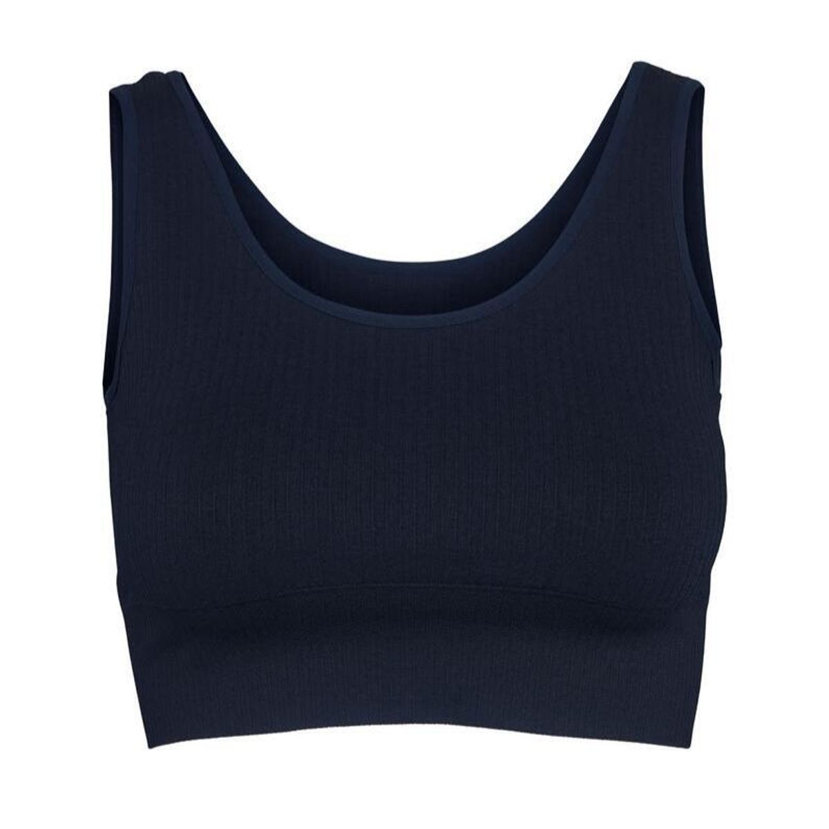 Bella Beluga Ribbed Cropped Top, Navy