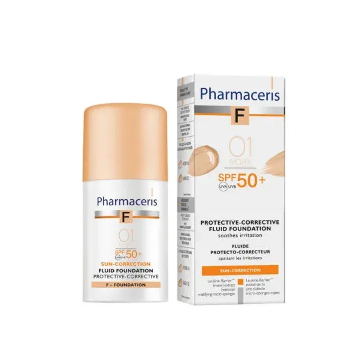 Pharmaceris F Beskyttende Foundation Til Problematisk Hud, SPF 50+, Ivory 01, 30ml