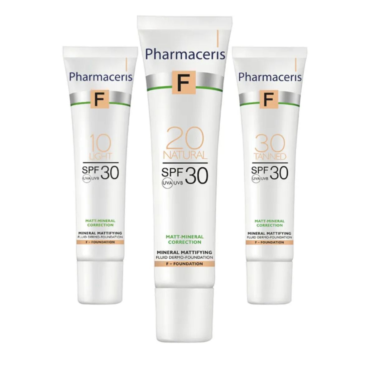 Pharmaceris F Matterende foundation Normal, fedtet hud og akne hud, SPF 20. Natural 02, 30ml.