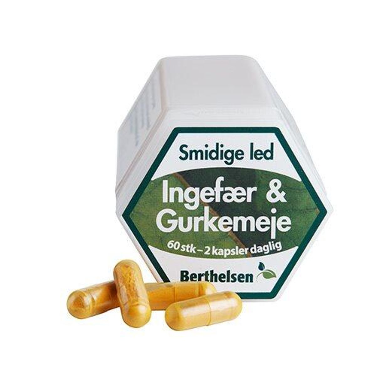 Berthelsen Ingefær & Gurkemeje, 60kap