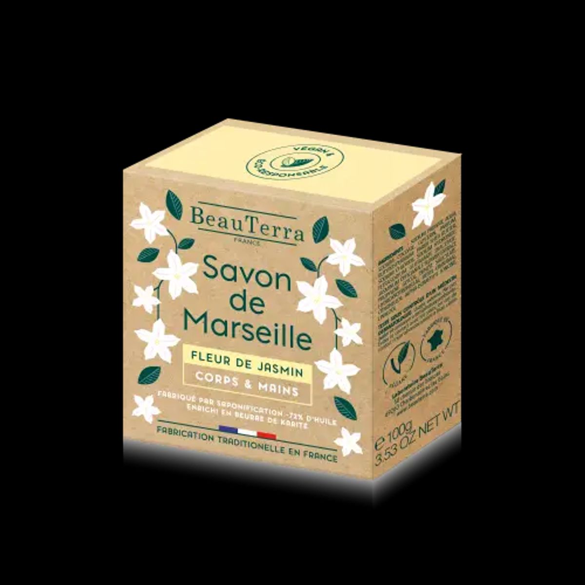 Beau Terra Marseille Sæbe Bar - Jasmin Flower, 100g