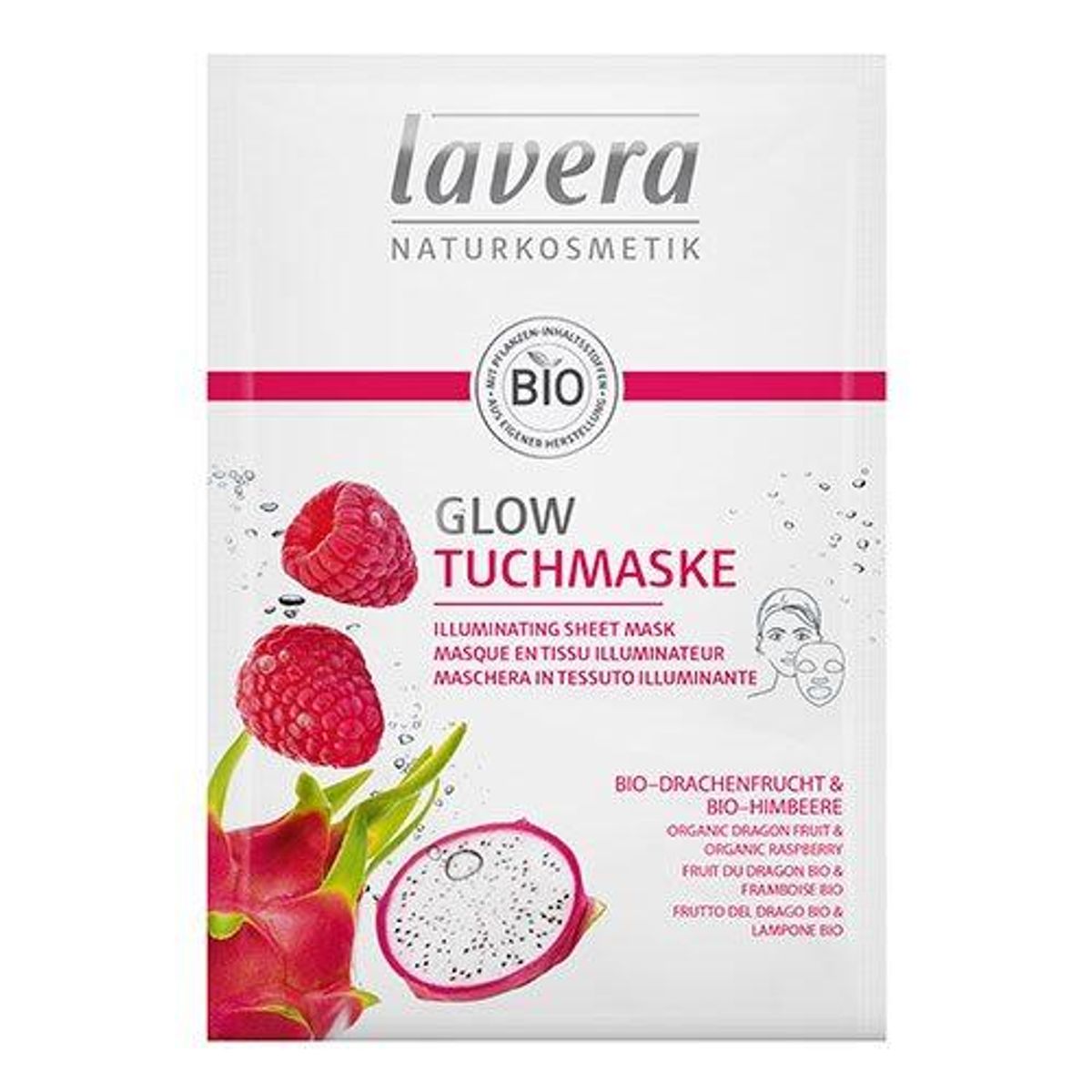 Lavera Sheet Mask Illuminating m. dragon fruit & hindbær