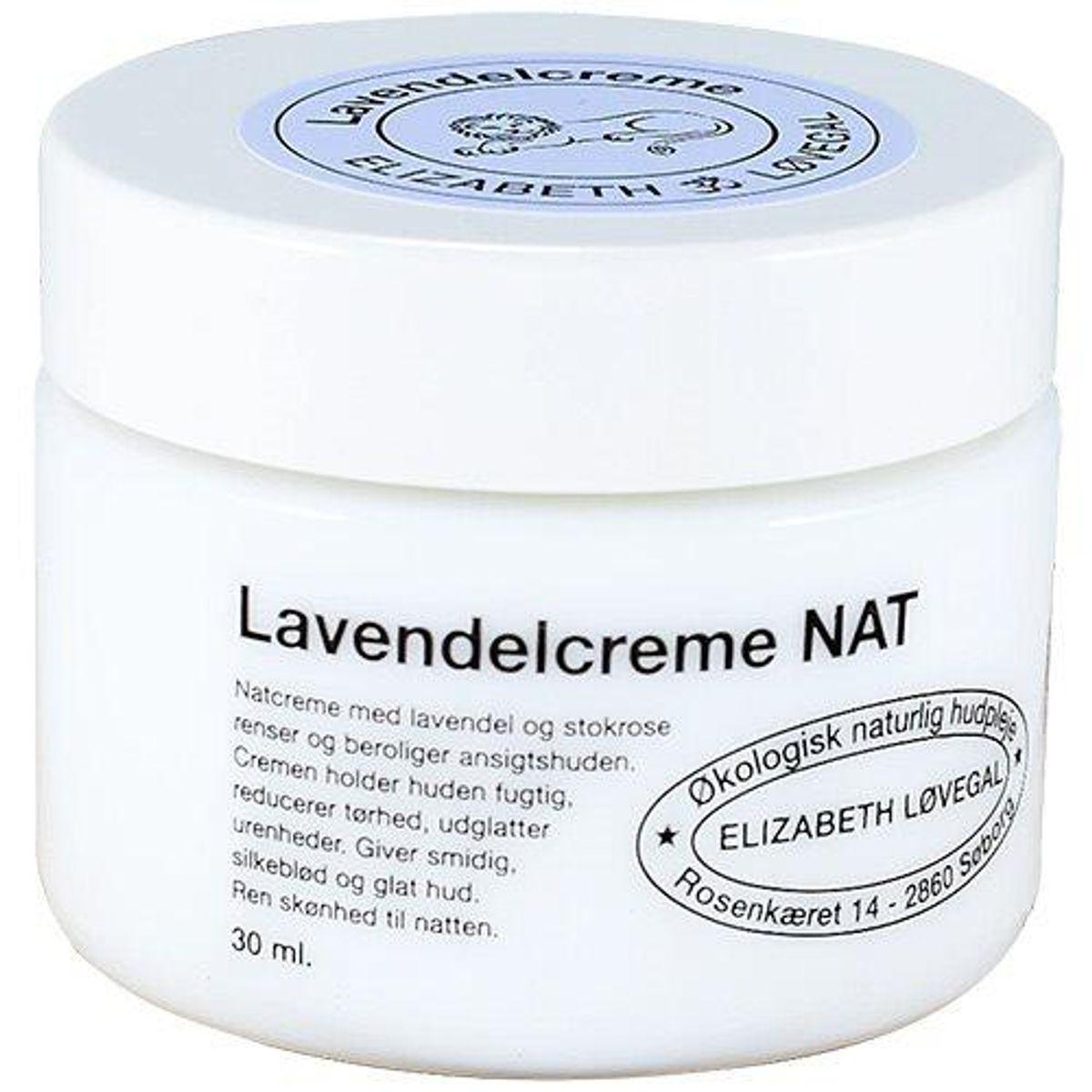 Elizabeth Løvegal Natcreme Lavendel, 30ml