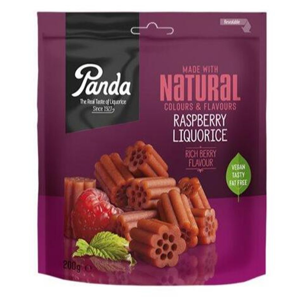 Panda Hindbær Lakrids, 240g.