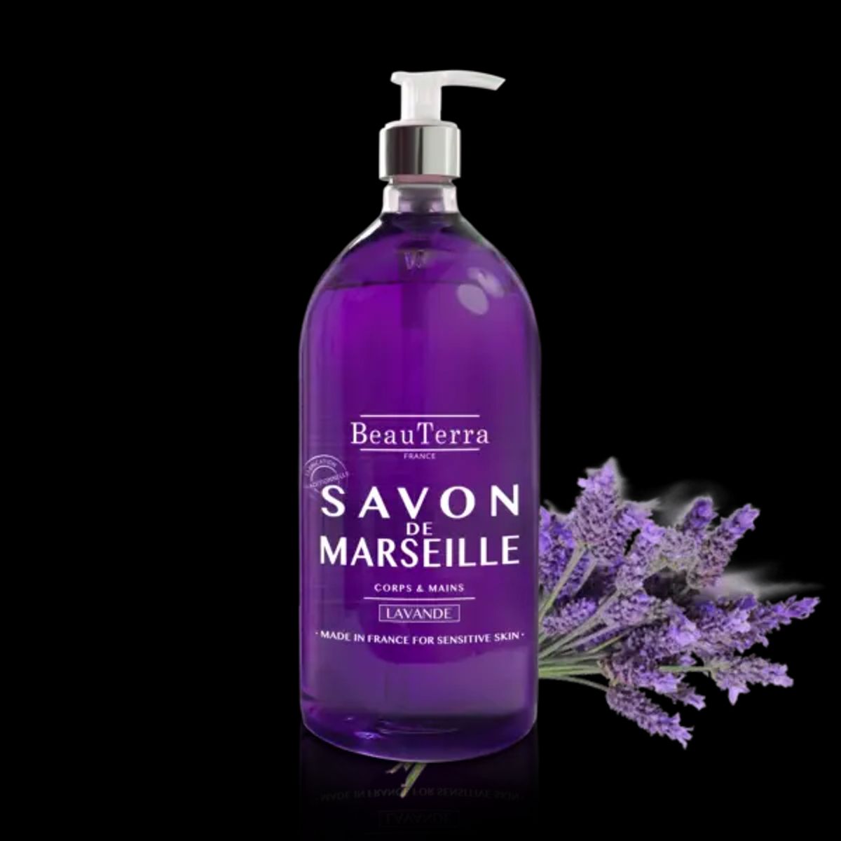 Beau Terra Marseille Liquid Soap - Lavender, 1000ml