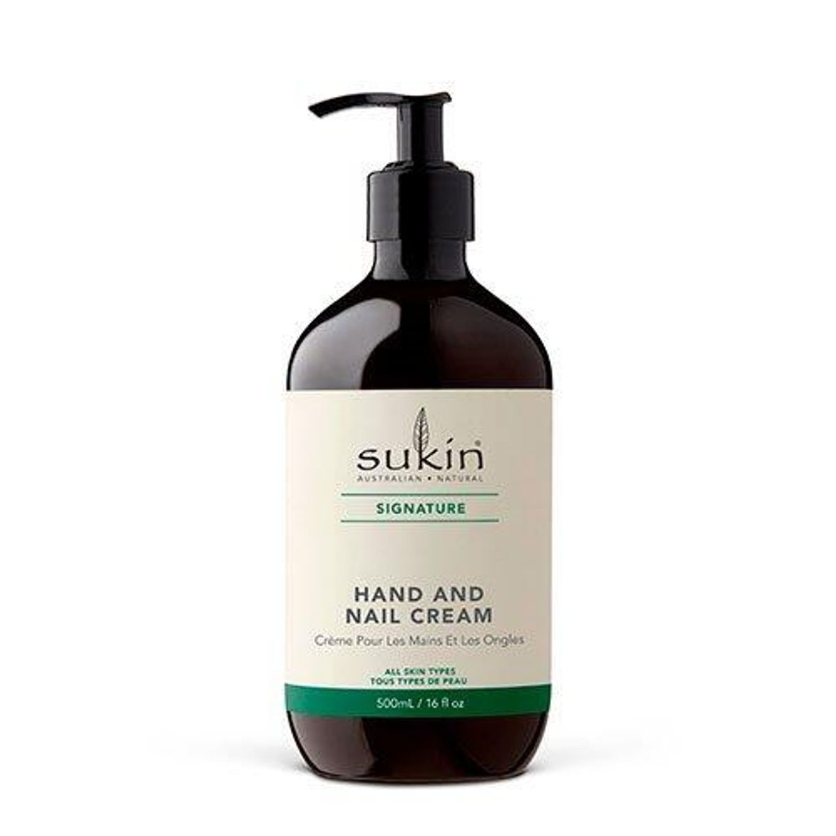 Sukin Hand and Nail Cream Signature, 500ml.