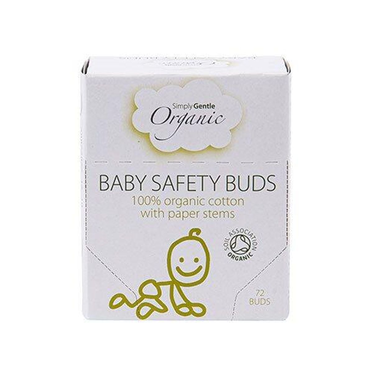 Simply Gentle Vatpinde t. baby øko bomuld 72 stk