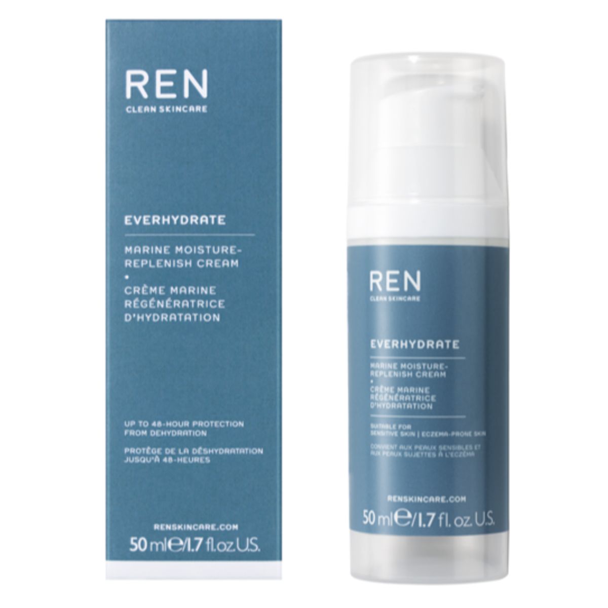 Ren Clean Skincare EverHydrate Marine Moisture Replenish Cream, 50ml.