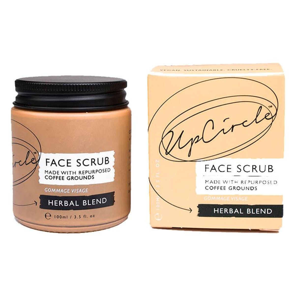 UpCircle Coffee Face Scrub - Herbal Blend, 100ml.