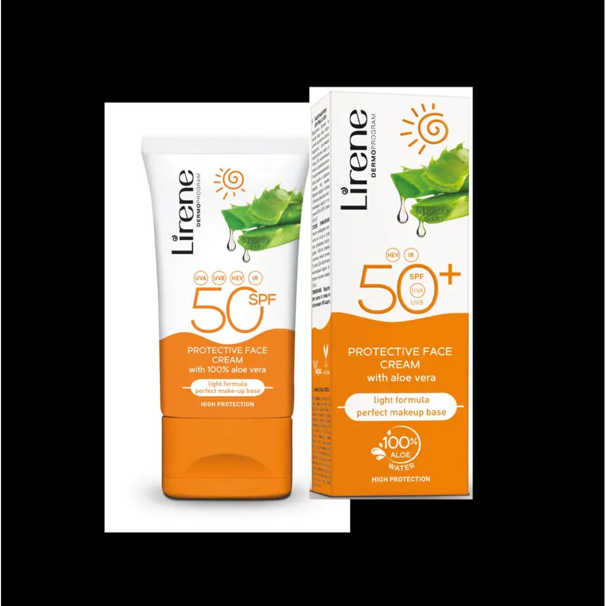 Lirene Solbeskyttende ansigtsemulsion med aloe vera SPF 50, 50 ml