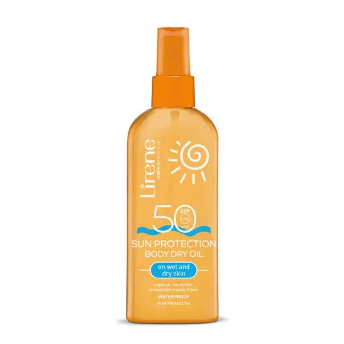 Lirene solbeskyttelse tør olie til våd og tør hud SPF 50, 150ml