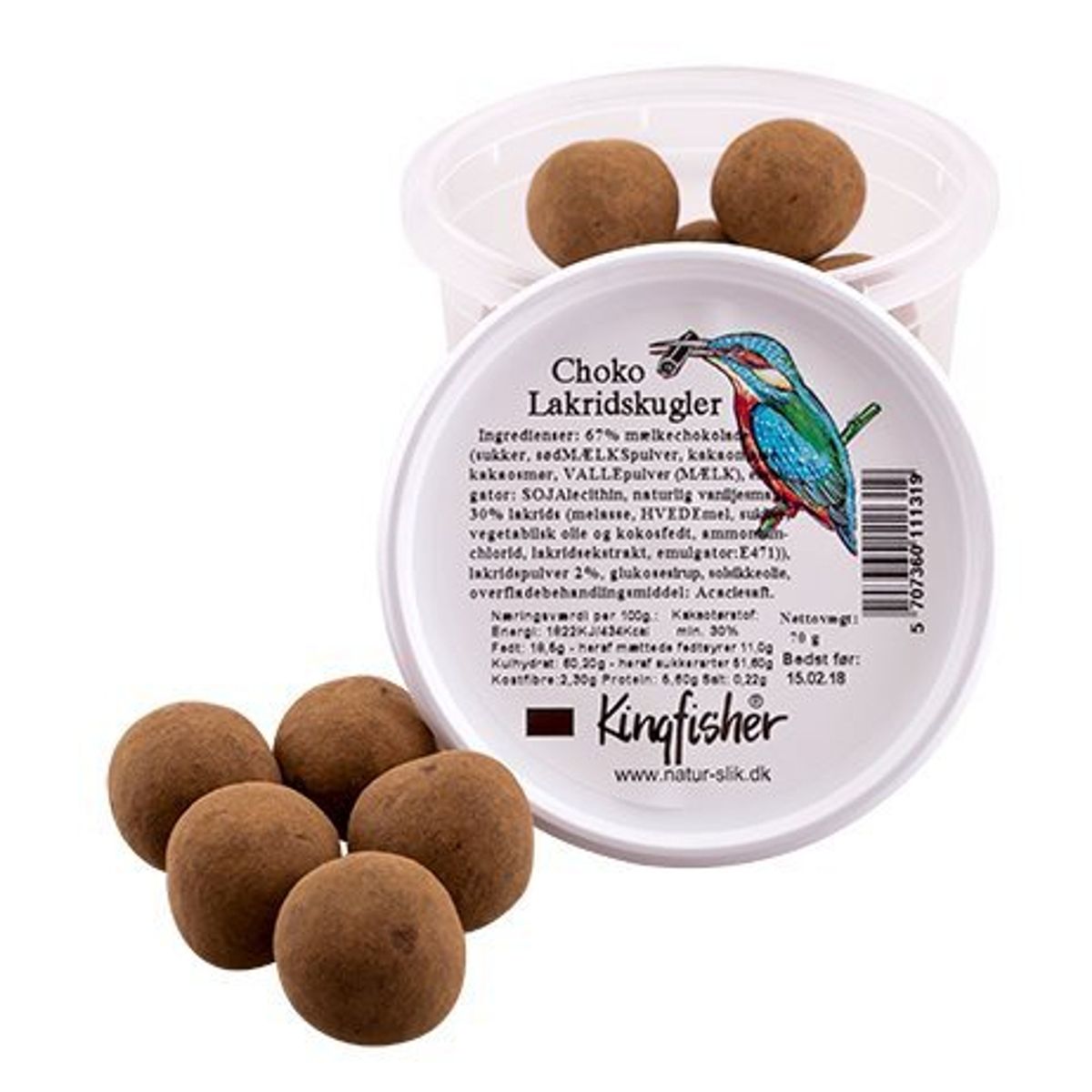 Choko lakridskugler, 70g.