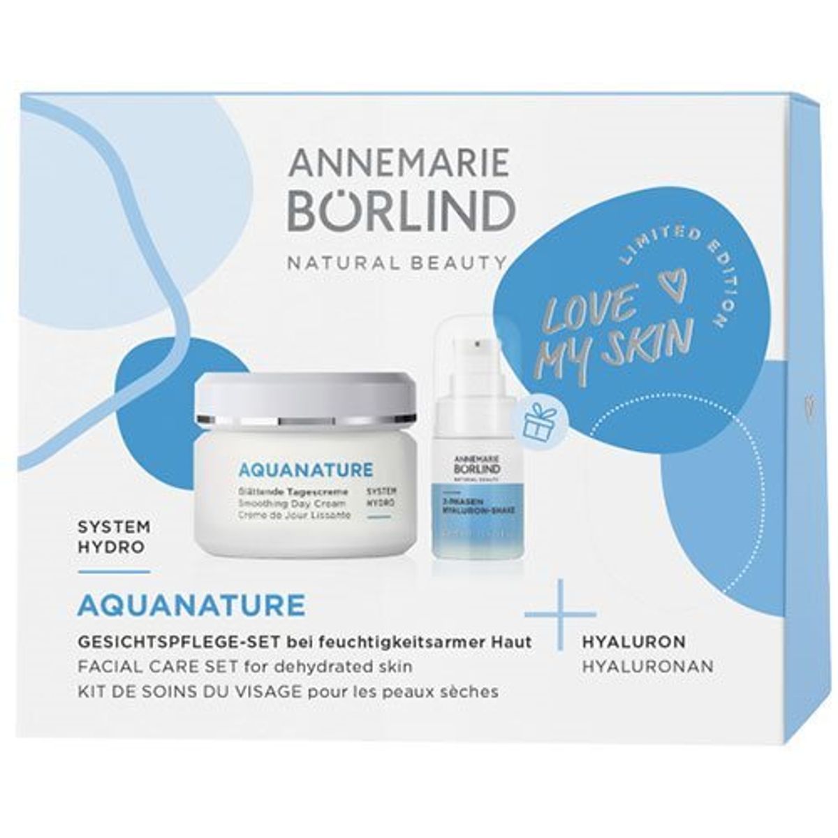 Annemarie Börlind Aquanature Facial Care Set - Daycream 50ml + 2-Phase hyaloron Shake 15ml