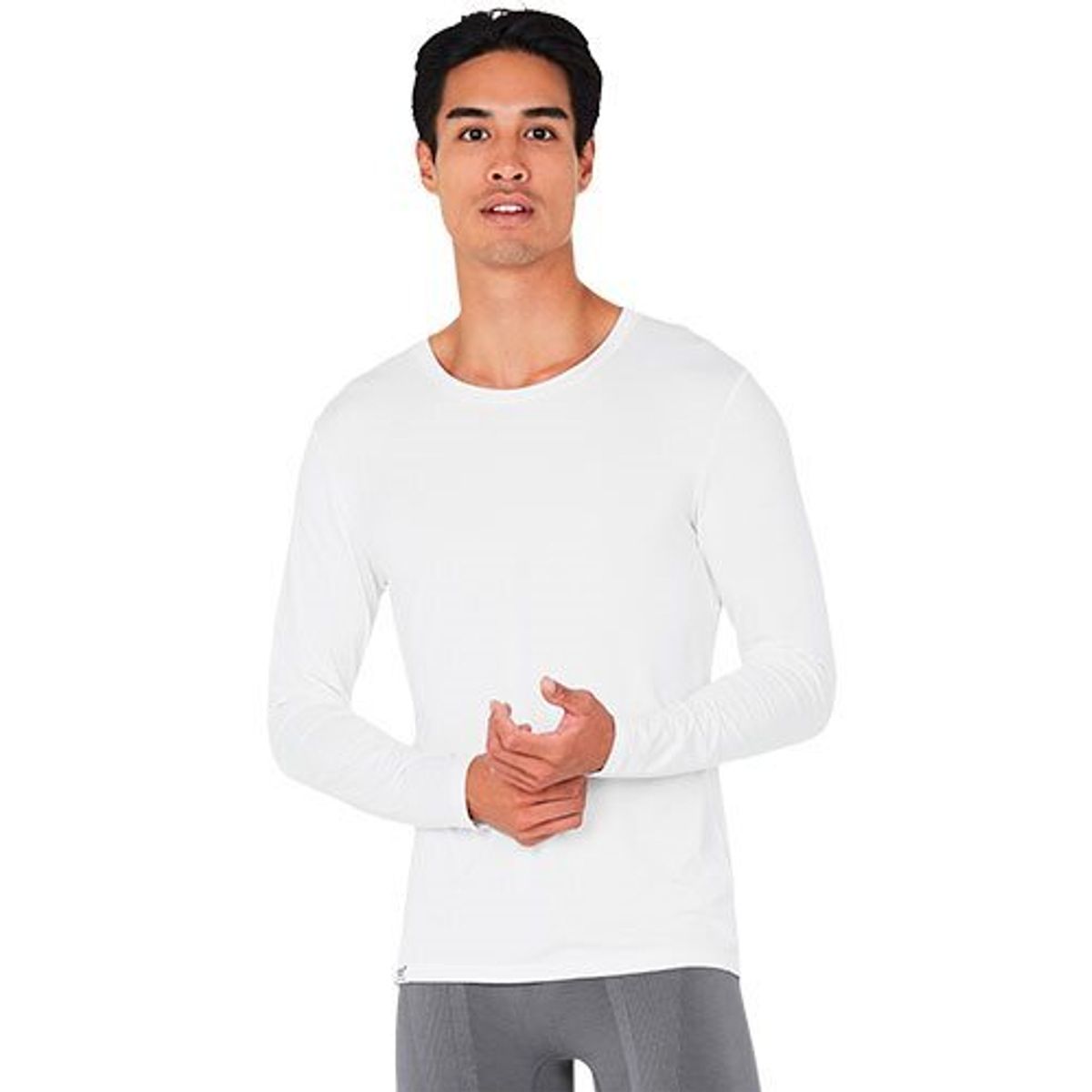 Boody Mens Long Sleeve Crew Neck T-Shirt hvid str. L