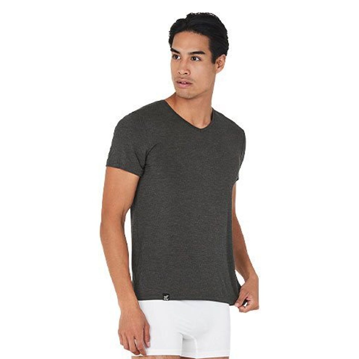 Boody Men´s V-Neck T-Shirt Dark Marl str. XL