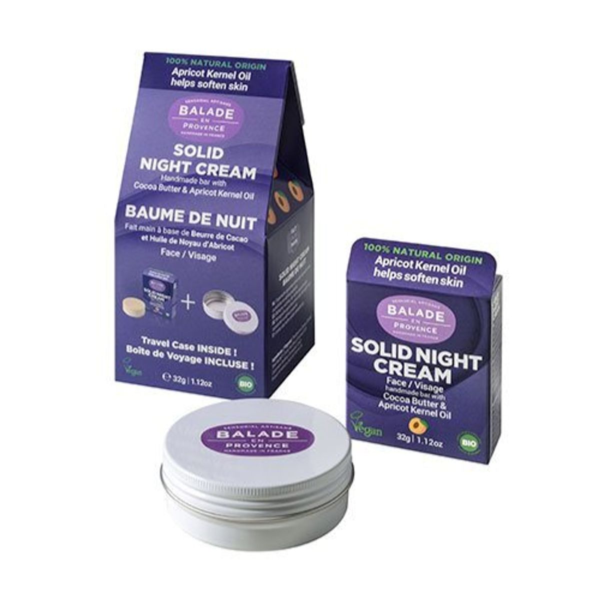 Balade en Provence Solid Night Cream incl Travel Case, 32g.