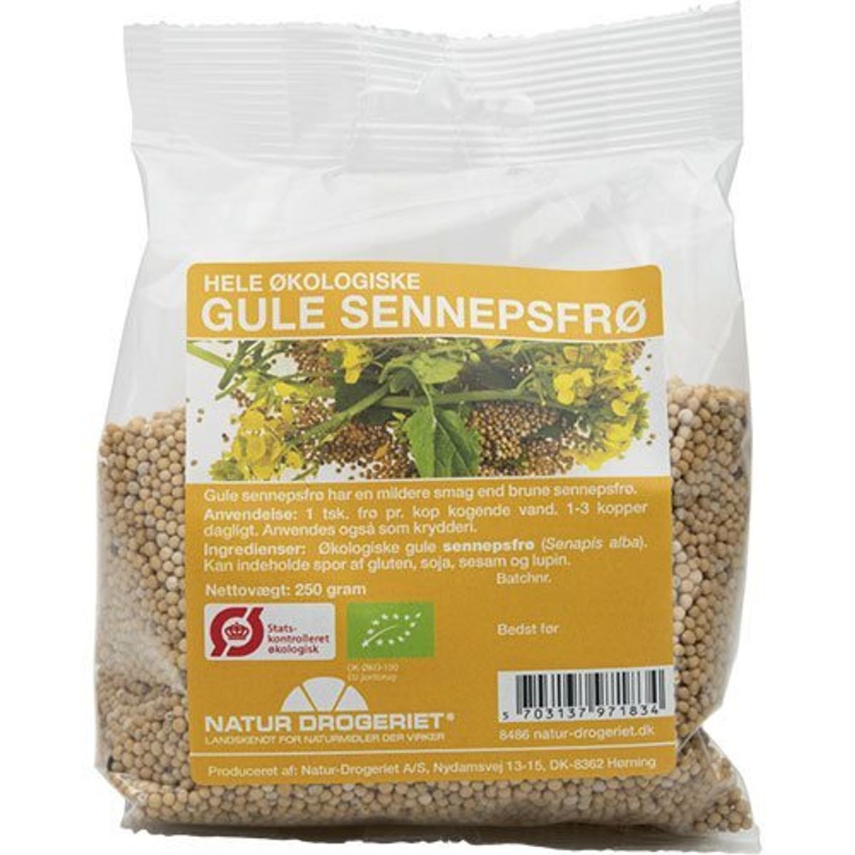 Natur-Drogeriet Gule sennepsfrø hele Ø, 250g