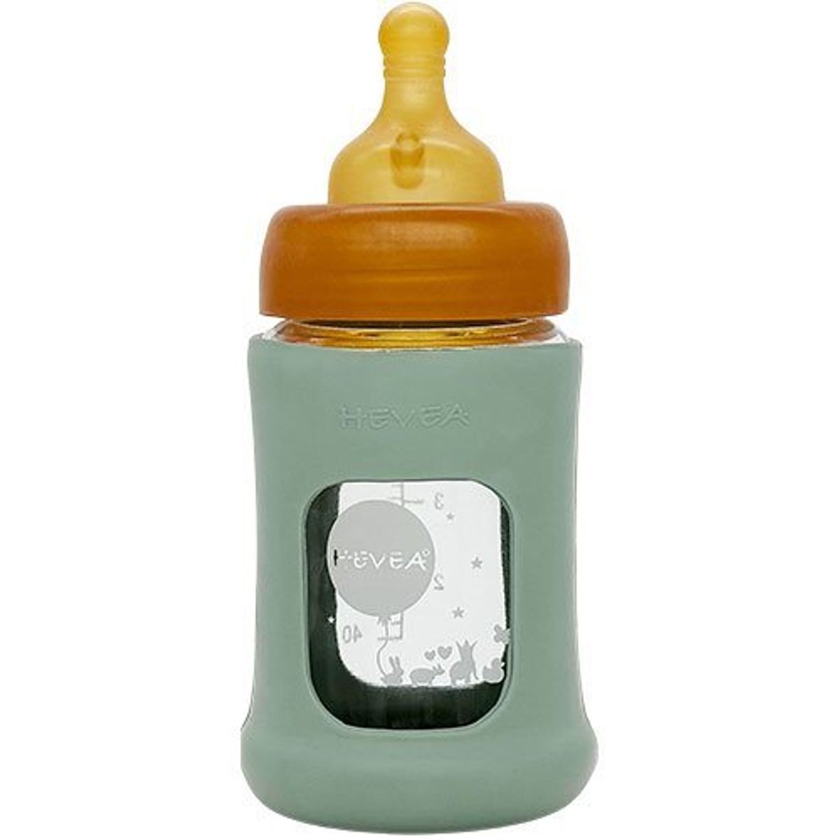 Hevea Baby Glas sutteflaske Wide Neck 150ml, Seafoam Blue