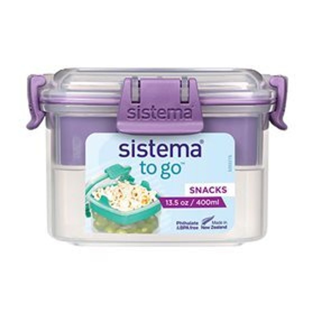 Sistema Snack to go box 2 rum 400 ml, ass. farver, 1stk.