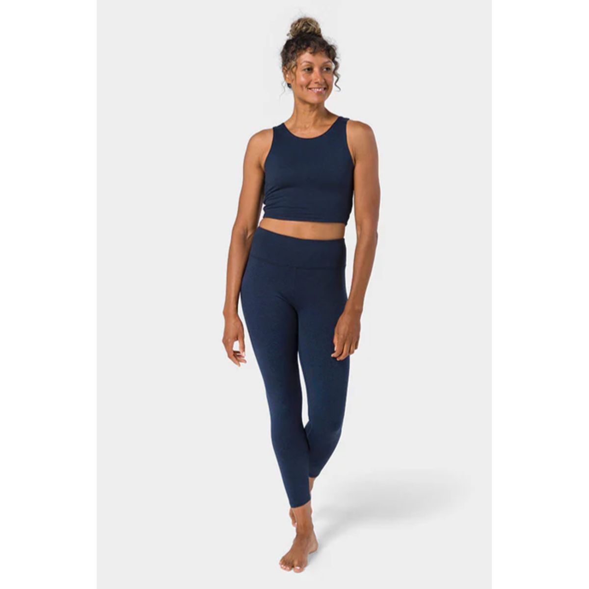 Manduka "Dhara" Capri Leggings, Midnight Heather, Str L.