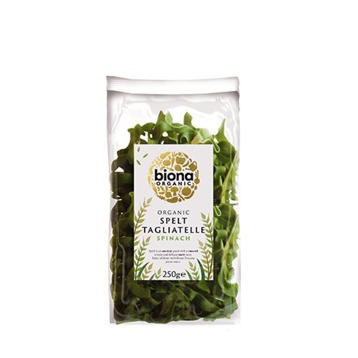 Biona Organic Spelt Tagliatelle Spinat pasta Ø, 250g.