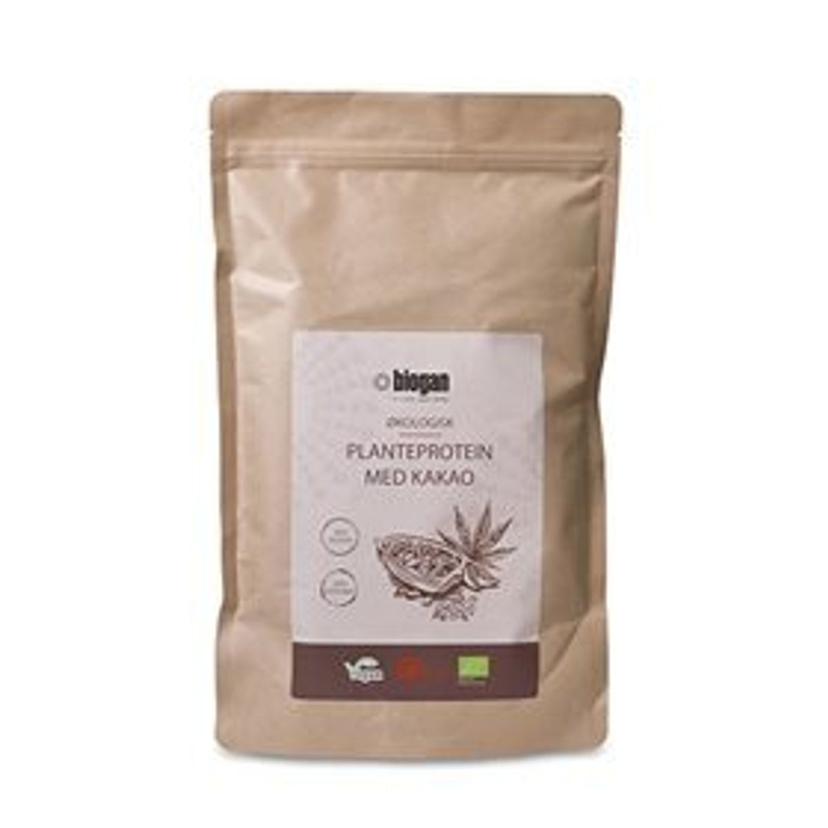 Biogan Planteprotein m. kakao vegansk Ø, 450g.