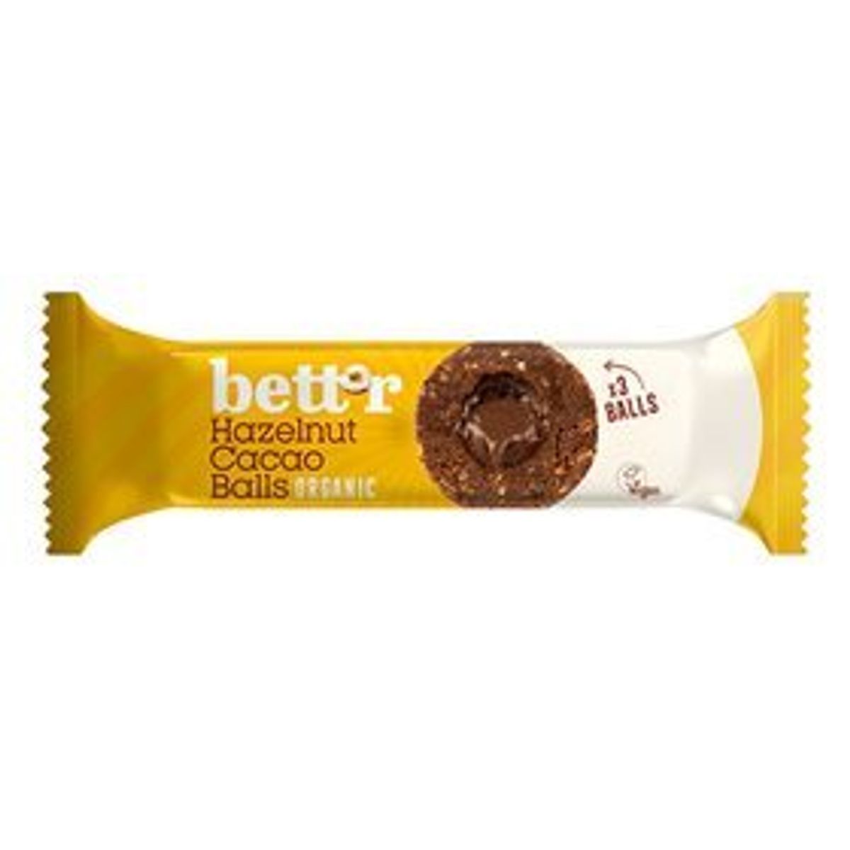 Bett´r Frugtkugler med fyld af hasselnød/kakao Ø, 45g.