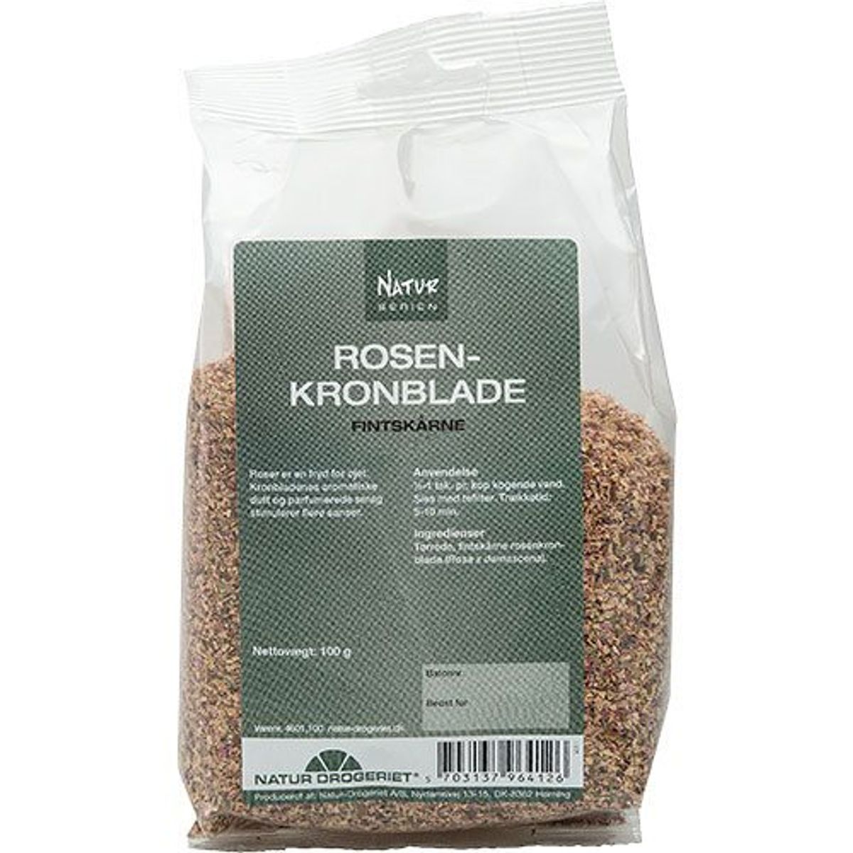 Natur-Drogeriet Rosenkronblade fintskårne, 100g.