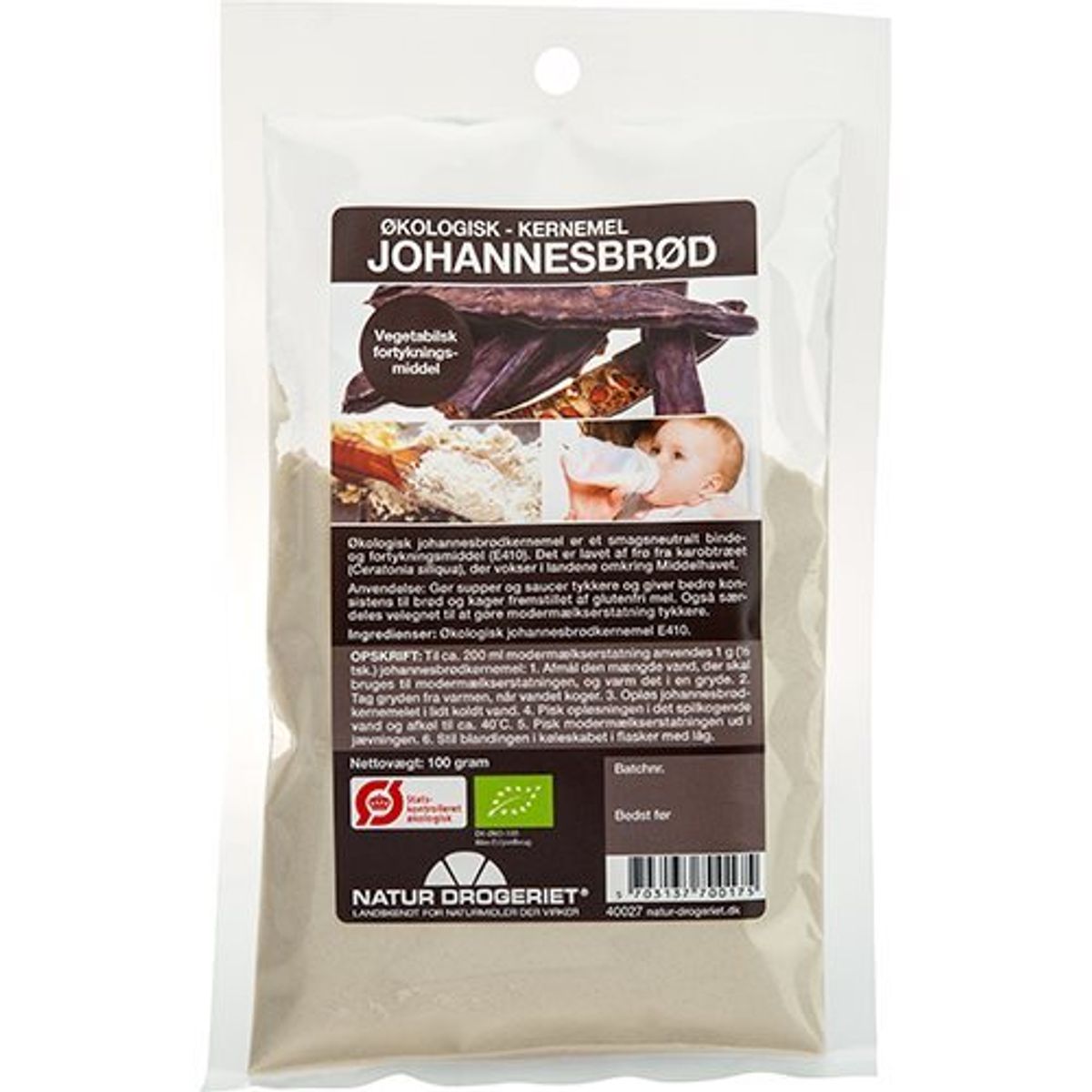 Natur-Drogeriet Johannesbrød kernemel Ø, 100g.