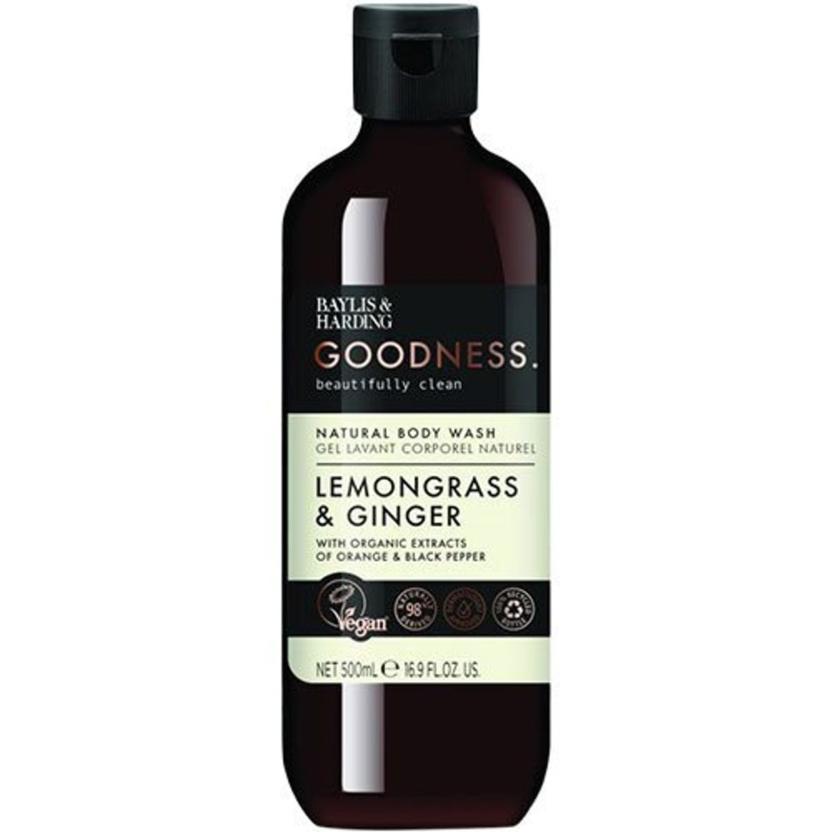 Baylis & Harding Body Wash lemongrass & ginger, 500ml.