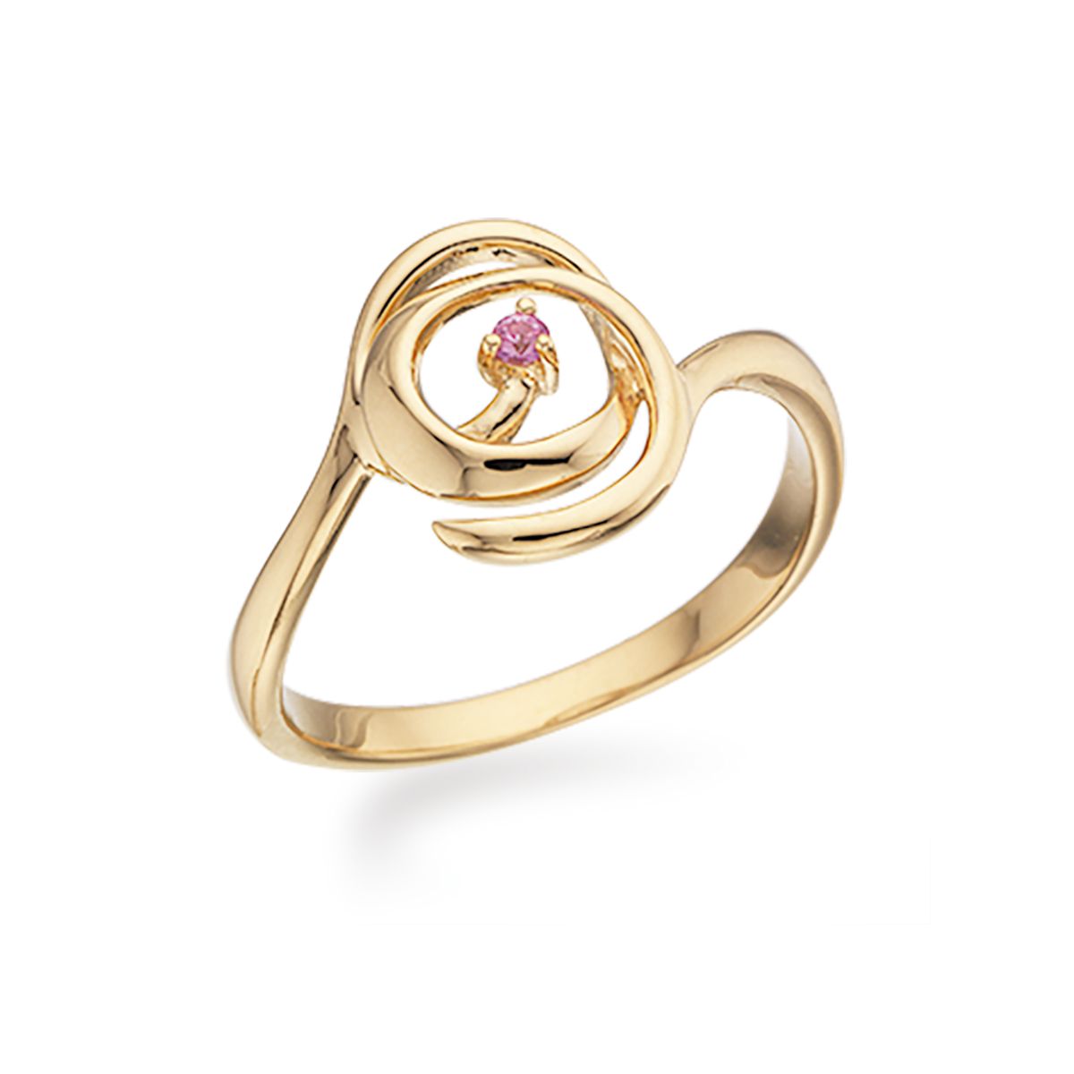 Scrouples 14 Karat Guld Ring med Pink Safir 712765