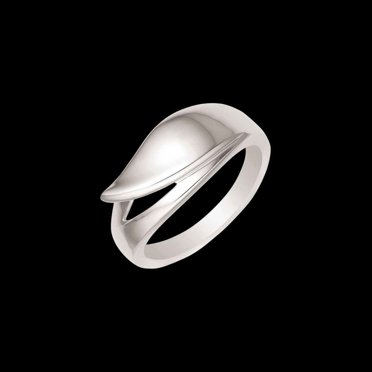 Rhodineret Sølv Ring fra Støvring Design 12254018