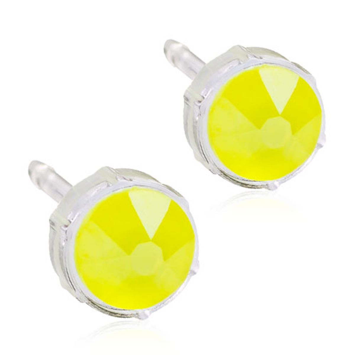 Blomdahl Electric Yellow Øreringe i Medicinsk Plastik med Swarovski Krystaller