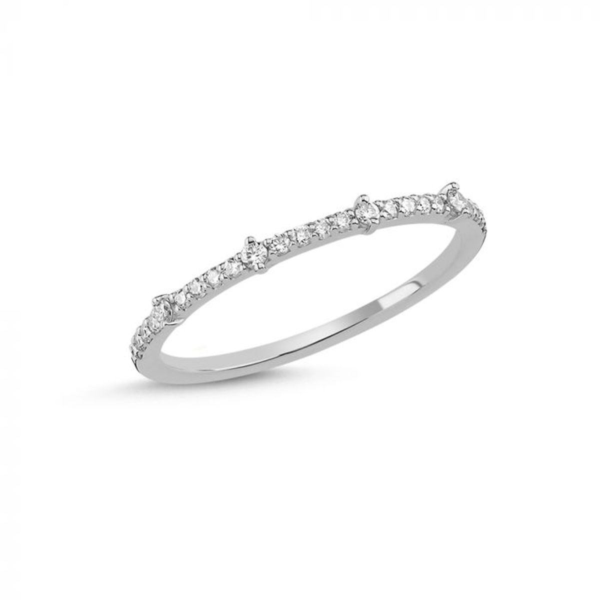 Nuran Noelle Ring i 14 Karat Hvidguld med Brillanter 0,18 Carat W/SI