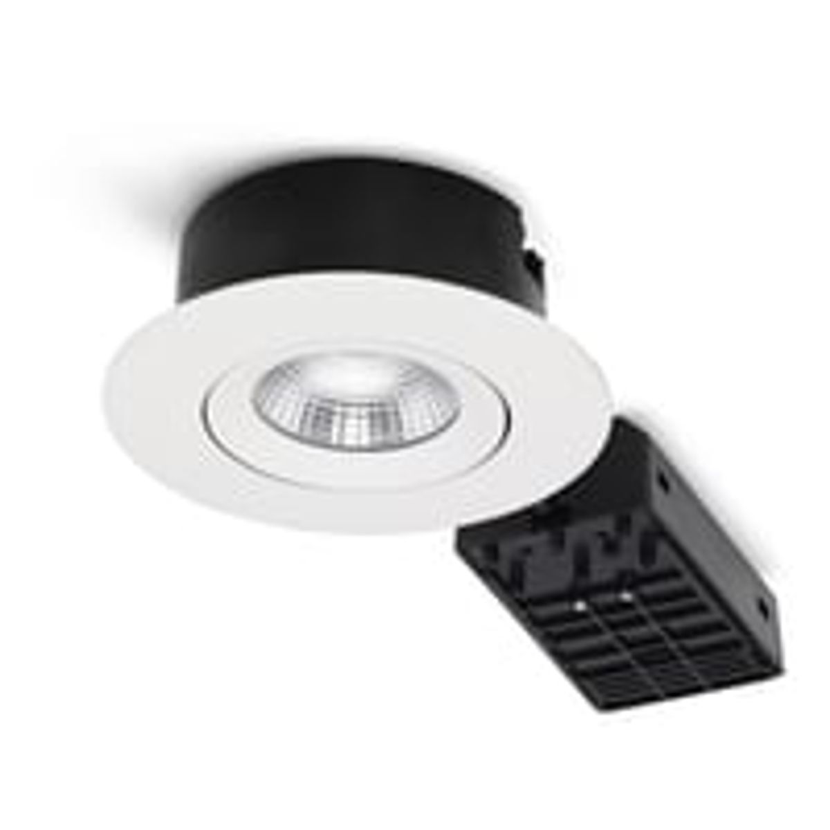 Nordtronic Velia ECO LED indbygningsspot, 230V, 7W, 2700/3000/4000K, CRI90, 500lm, rund, mat hvid