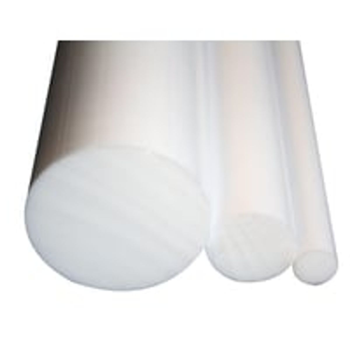 Plast rundstang, PTFE teflon, 15 mm, hvid - 1 meter