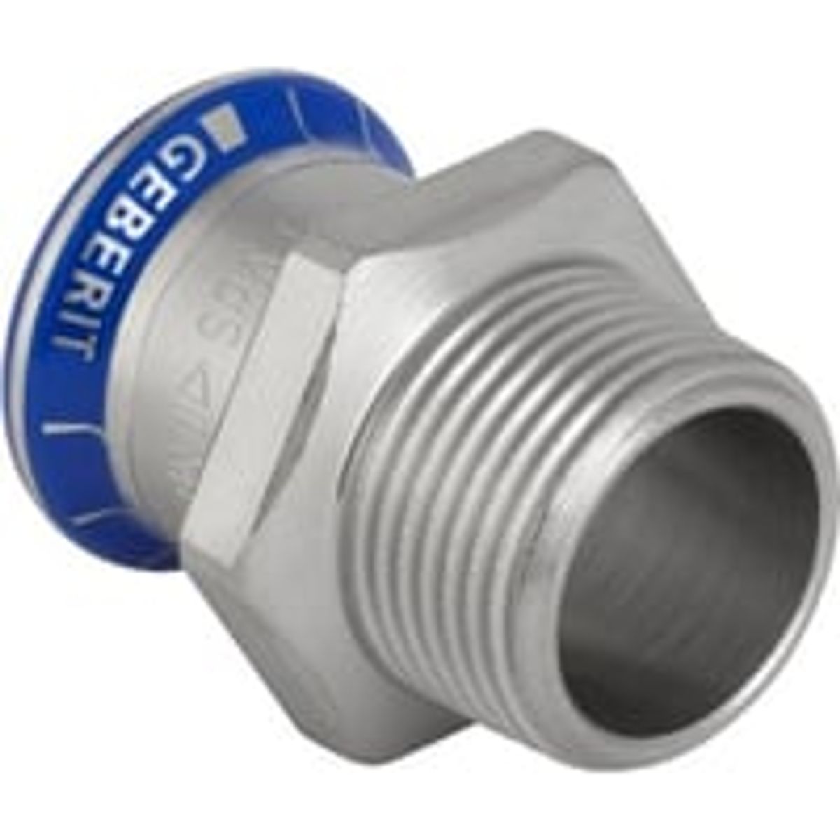 Mapress Rustfrit, 22 mm x ?1" overgangsstykke, presmuffe/nippel (R) - Geberit