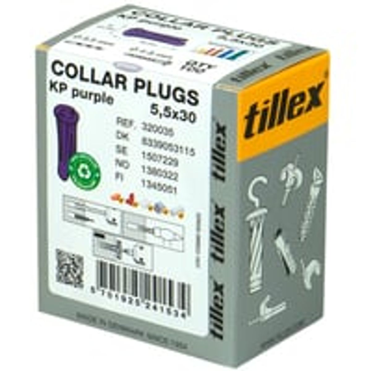 Tillex Plugs KP, 5,5 x 30 mm, lilla - 100 stk