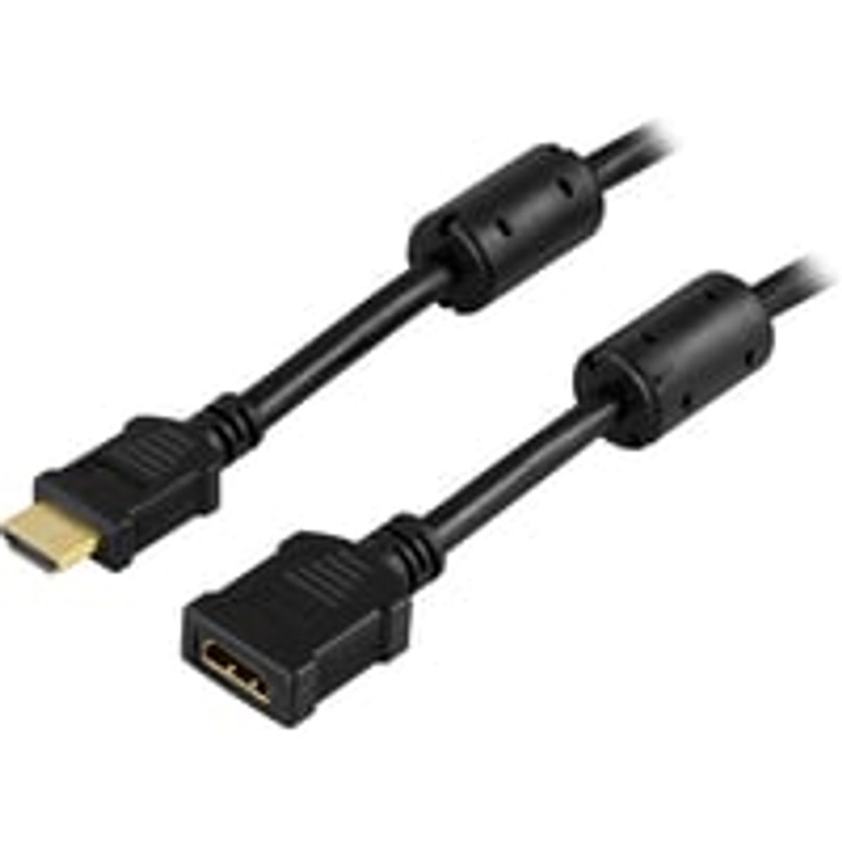 DELTACO HDMI 1.3 forlngerkabel, HDMI Type A han - hun, 3m, sort