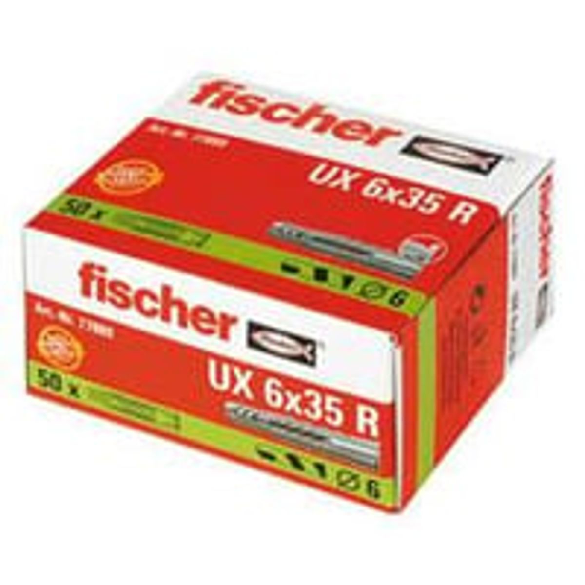 Universalplug UX R, 6x35mm med krave - Fischer - 50 stk