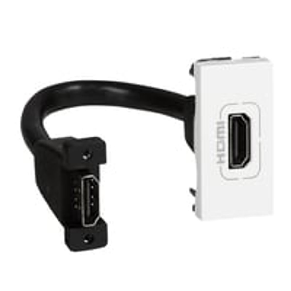 Legrand, hdmi stik med 15 cm ledning og stik, 1 m, hvid