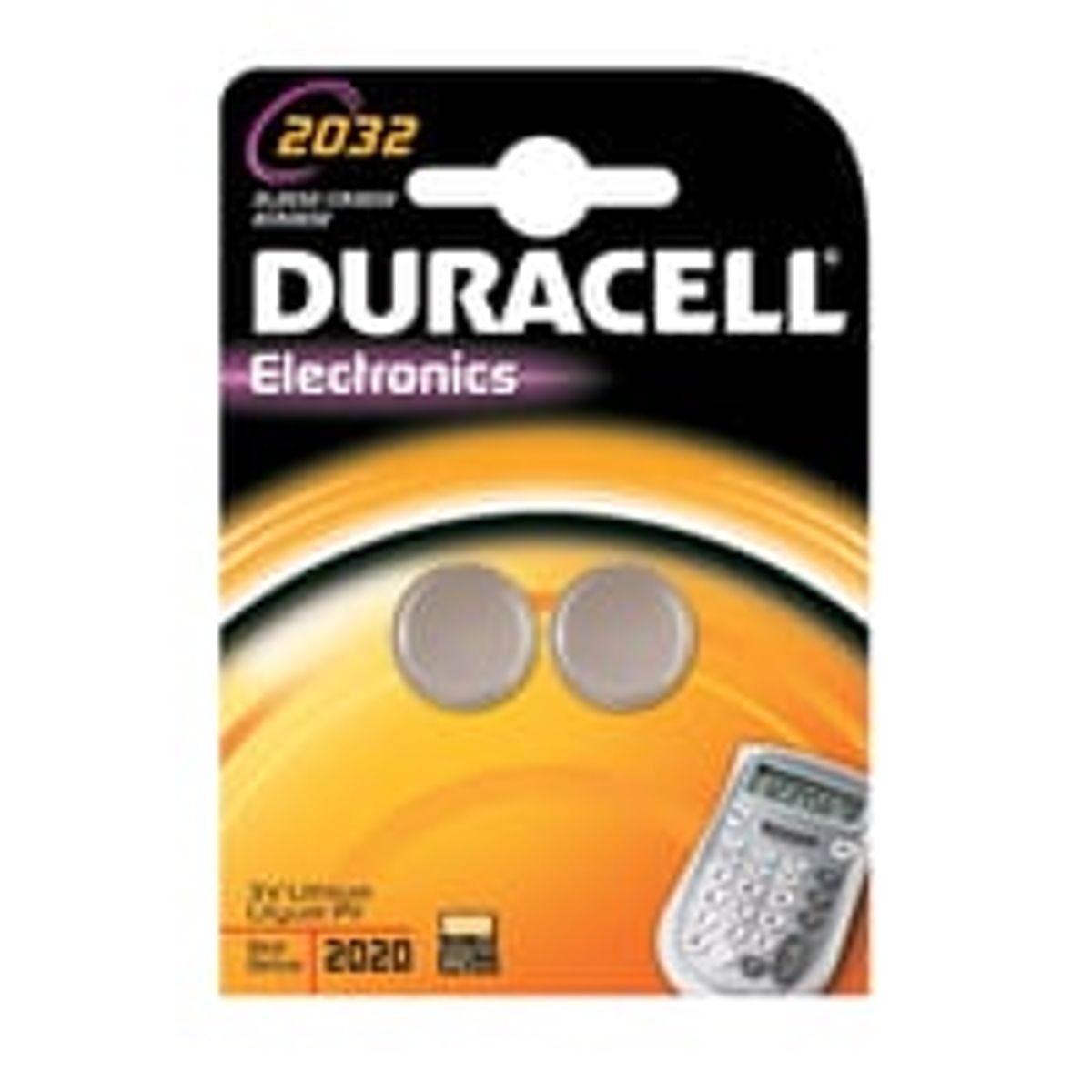 Duracell batteri, Electronics CR2032, 2 stk.